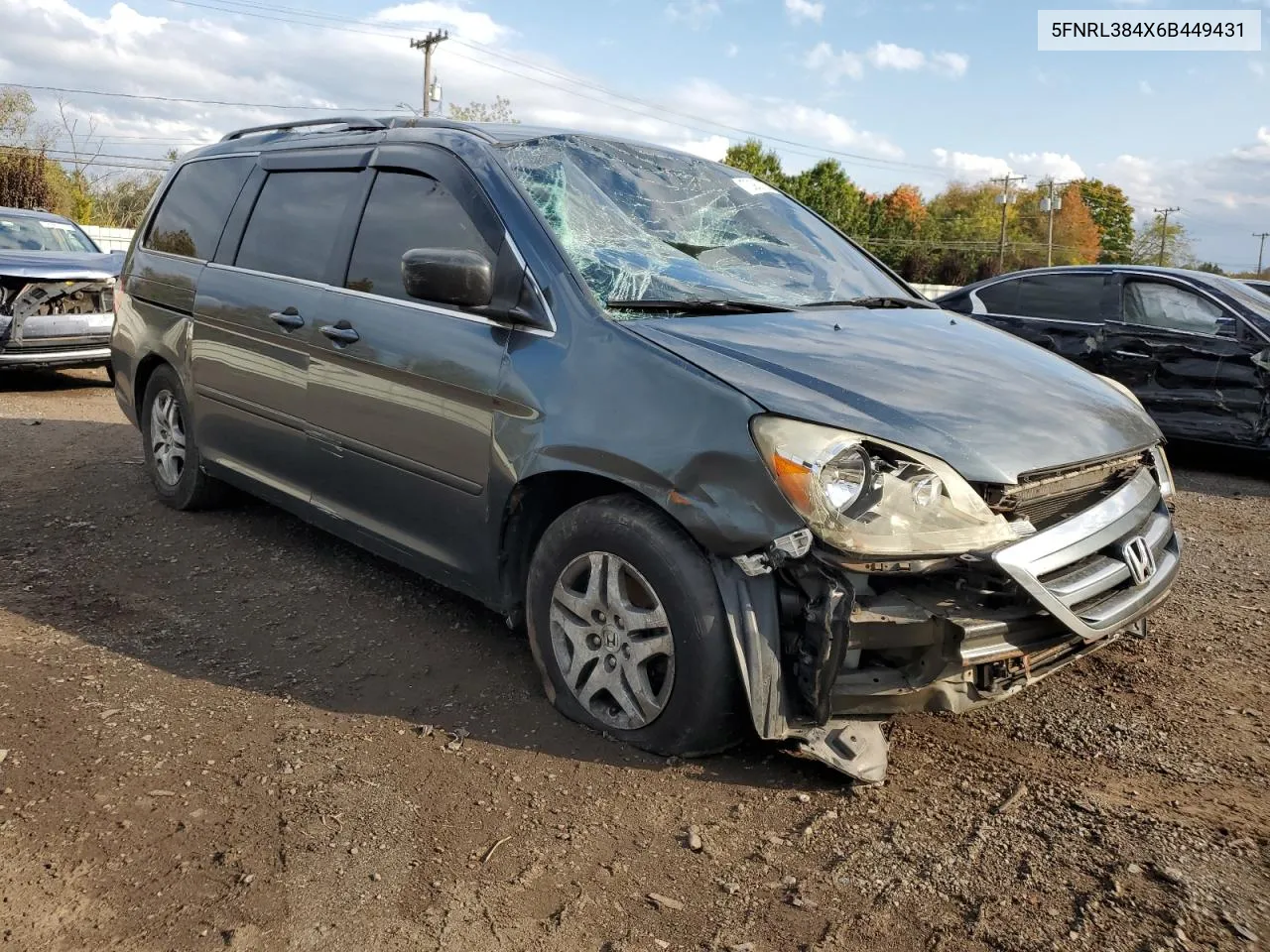 2006 Honda Odyssey Ex VIN: 5FNRL384X6B449431 Lot: 73932334