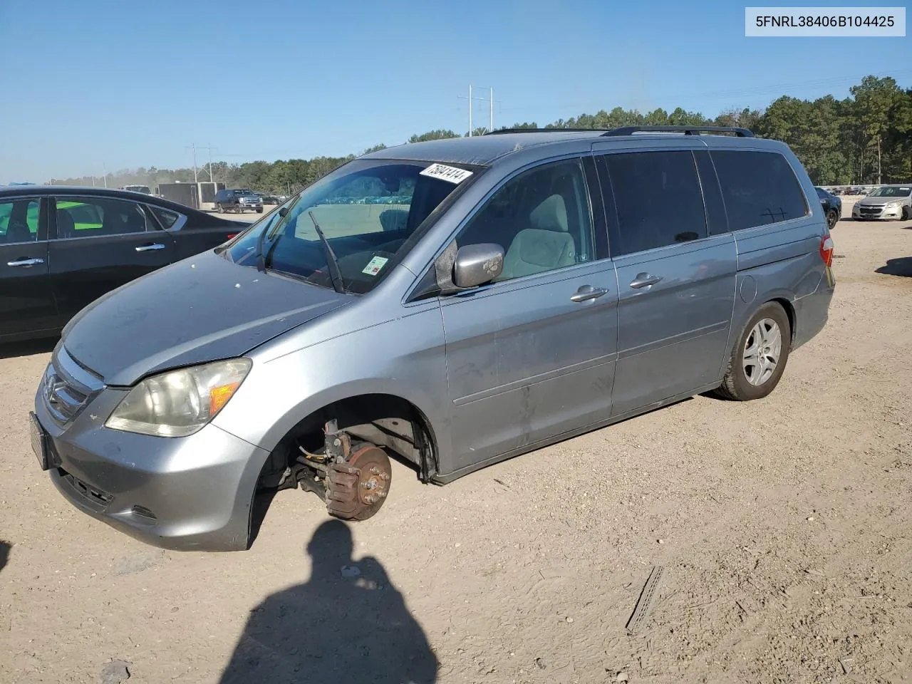 2006 Honda Odyssey Ex VIN: 5FNRL38406B104425 Lot: 75041414