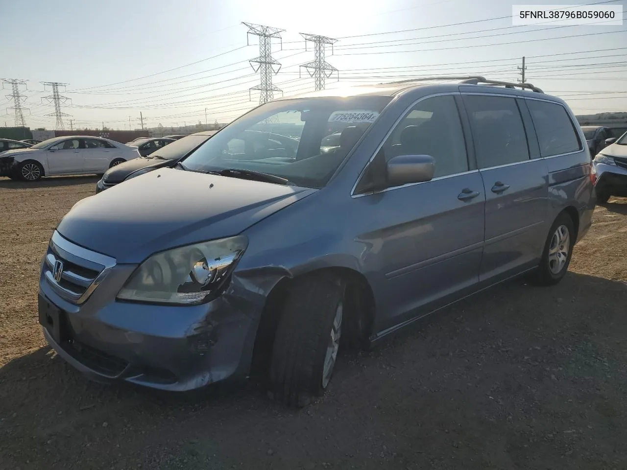 2006 Honda Odyssey Exl VIN: 5FNRL38796B059060 Lot: 75264364