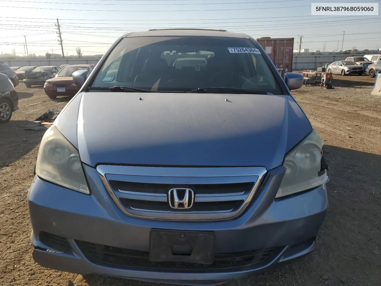 2006 Honda Odyssey Exl VIN: 5FNRL38796B059060 Lot: 75264364