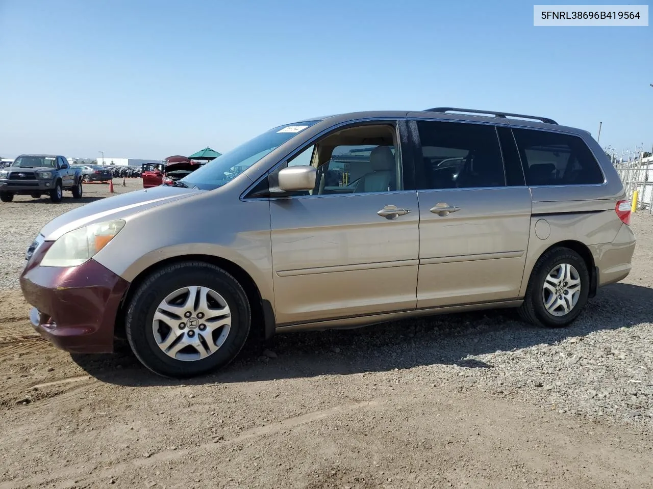 2006 Honda Odyssey Exl VIN: 5FNRL38696B419564 Lot: 75567844