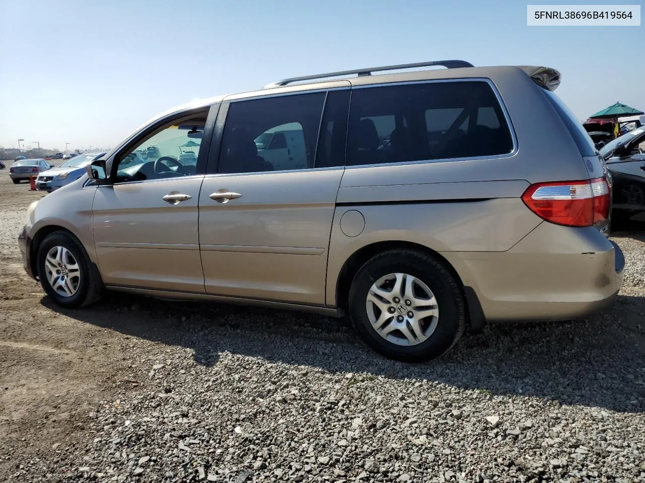 2006 Honda Odyssey Exl VIN: 5FNRL38696B419564 Lot: 75567844