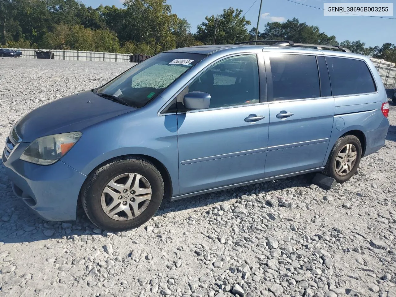 2006 Honda Odyssey Exl VIN: 5FNRL38696B003255 Lot: 75628274