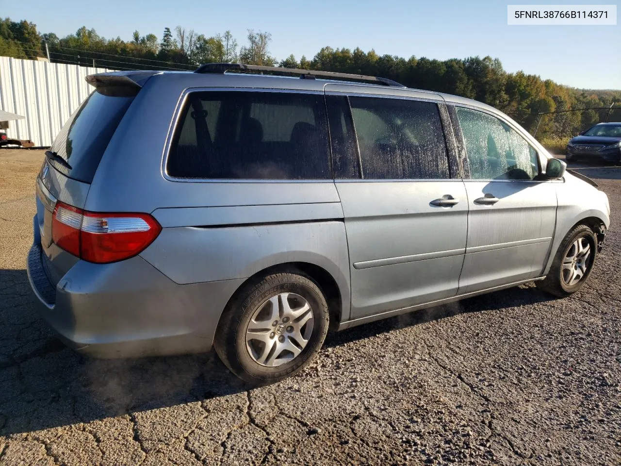 2006 Honda Odyssey Exl VIN: 5FNRL38766B114371 Lot: 75631064