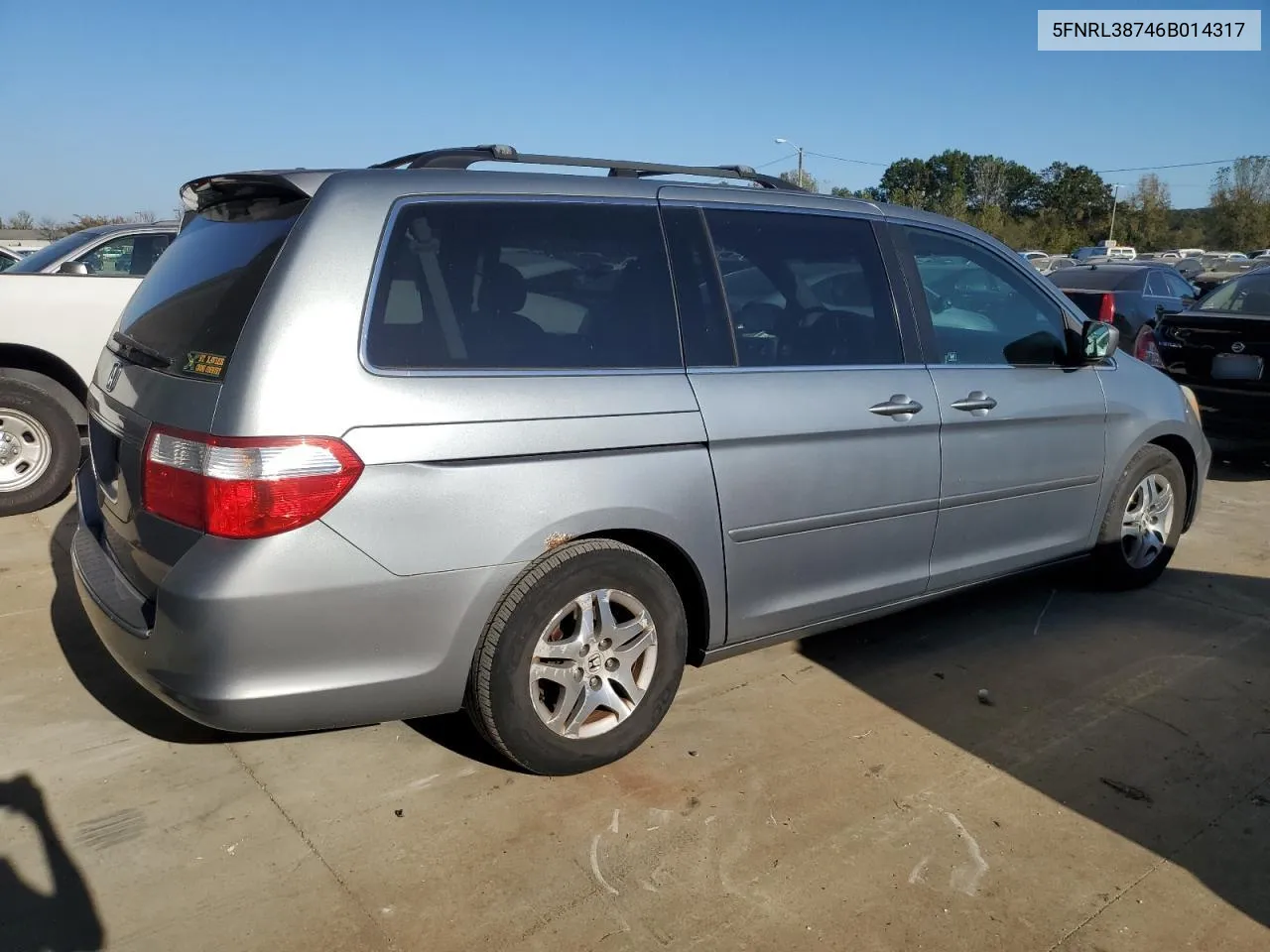 2006 Honda Odyssey Exl VIN: 5FNRL38746B014317 Lot: 75761784