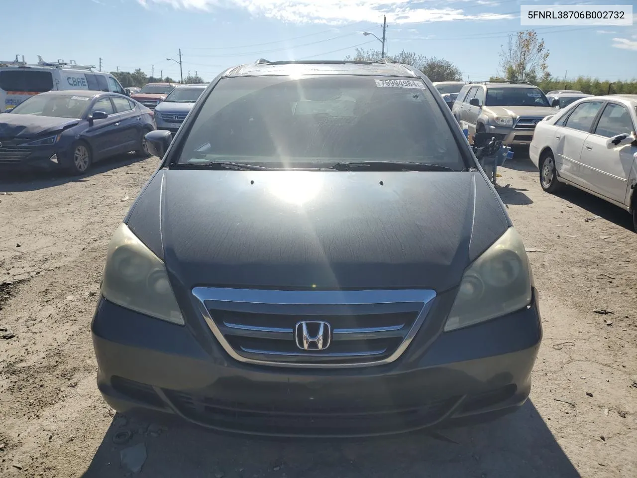 2006 Honda Odyssey Exl VIN: 5FNRL38706B002732 Lot: 75994984