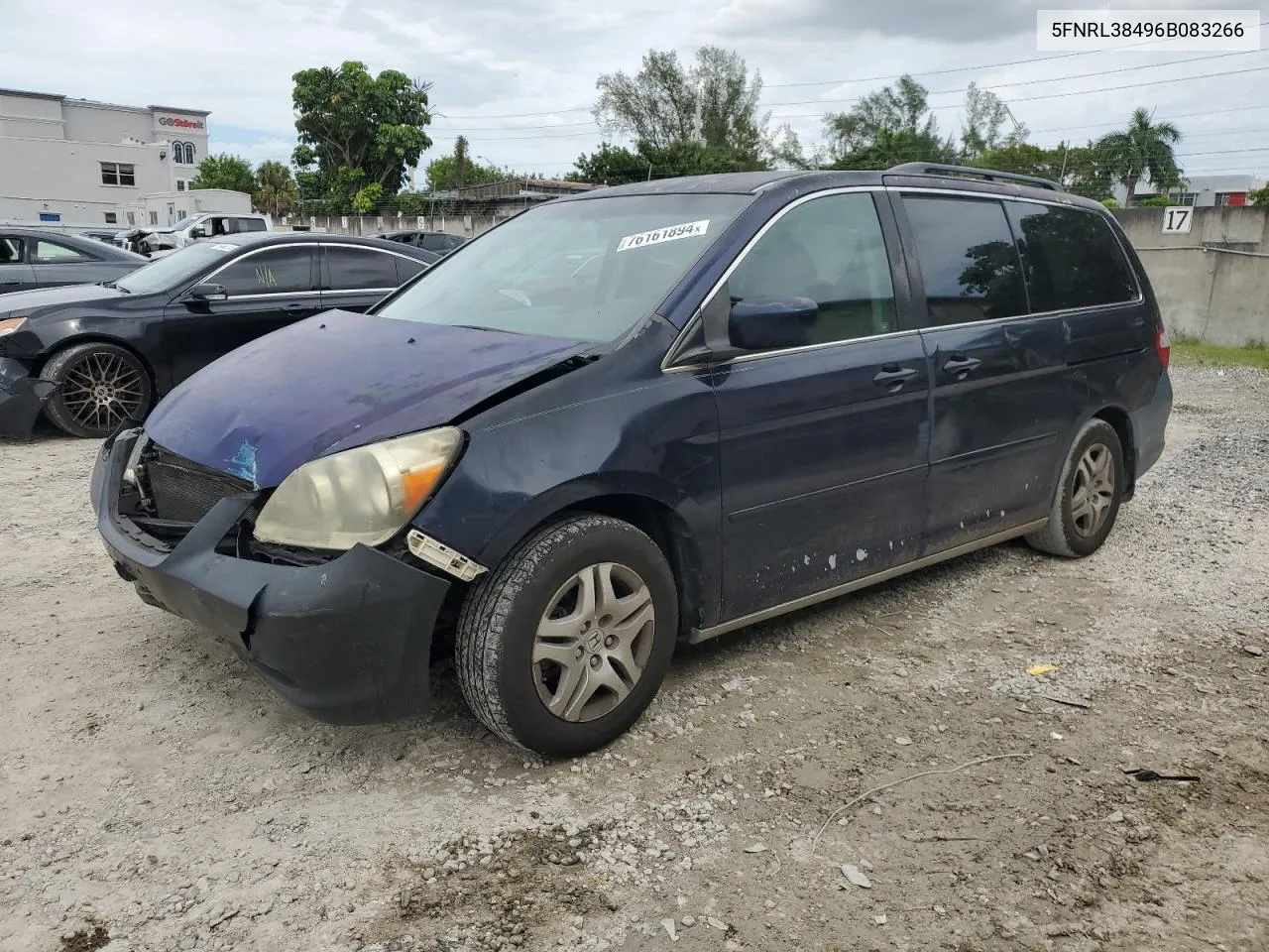 2006 Honda Odyssey Ex VIN: 5FNRL38496B083266 Lot: 76161894