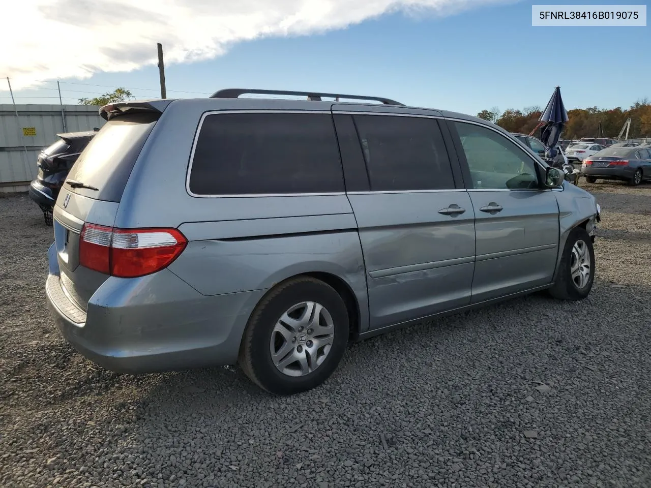 2006 Honda Odyssey Ex VIN: 5FNRL38416B019075 Lot: 76406364