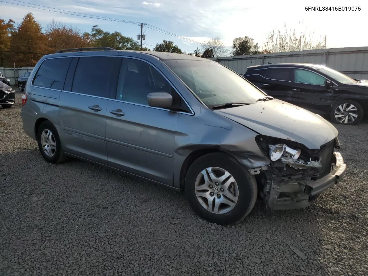 2006 Honda Odyssey Ex VIN: 5FNRL38416B019075 Lot: 76406364