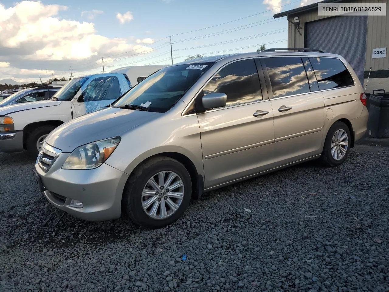 2006 Honda Odyssey Touring VIN: 5FNRL38886B126529 Lot: 77491894