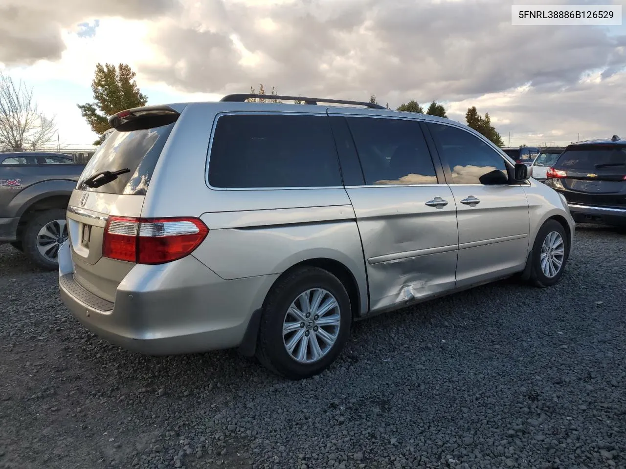 2006 Honda Odyssey Touring VIN: 5FNRL38886B126529 Lot: 77491894