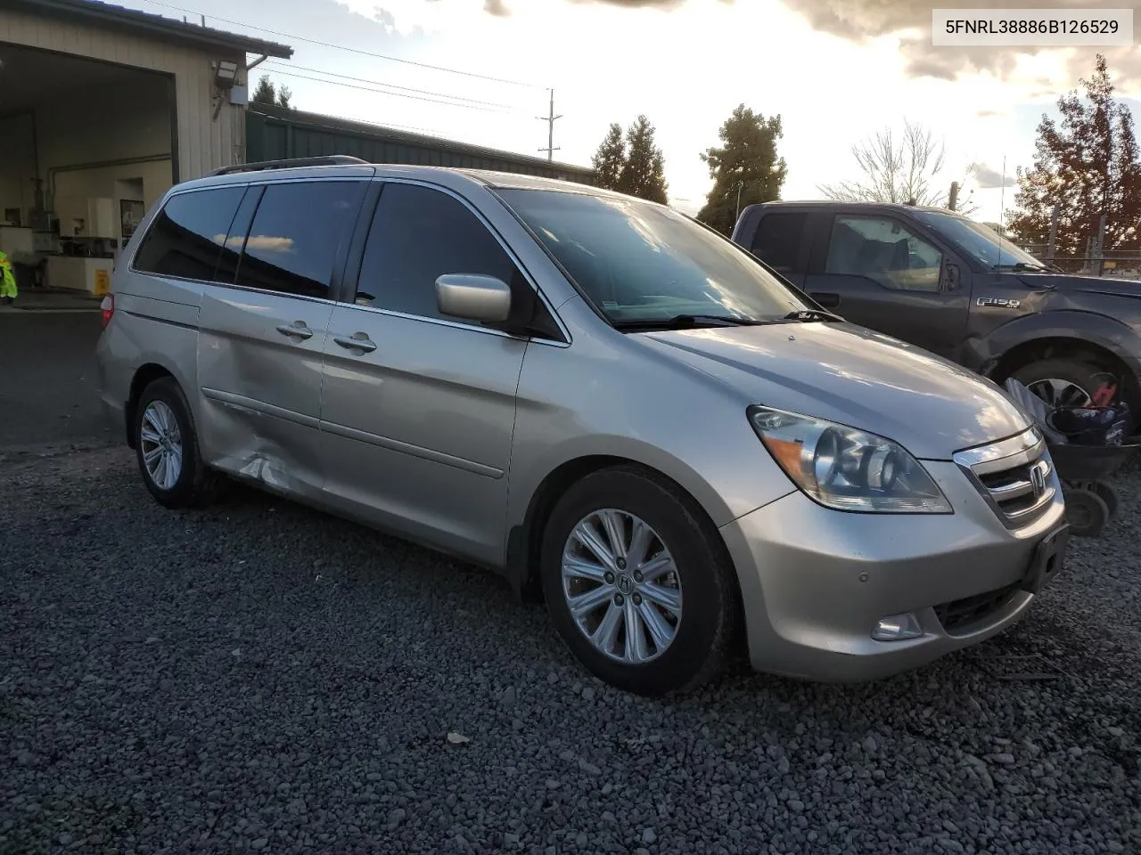 2006 Honda Odyssey Touring VIN: 5FNRL38886B126529 Lot: 77491894