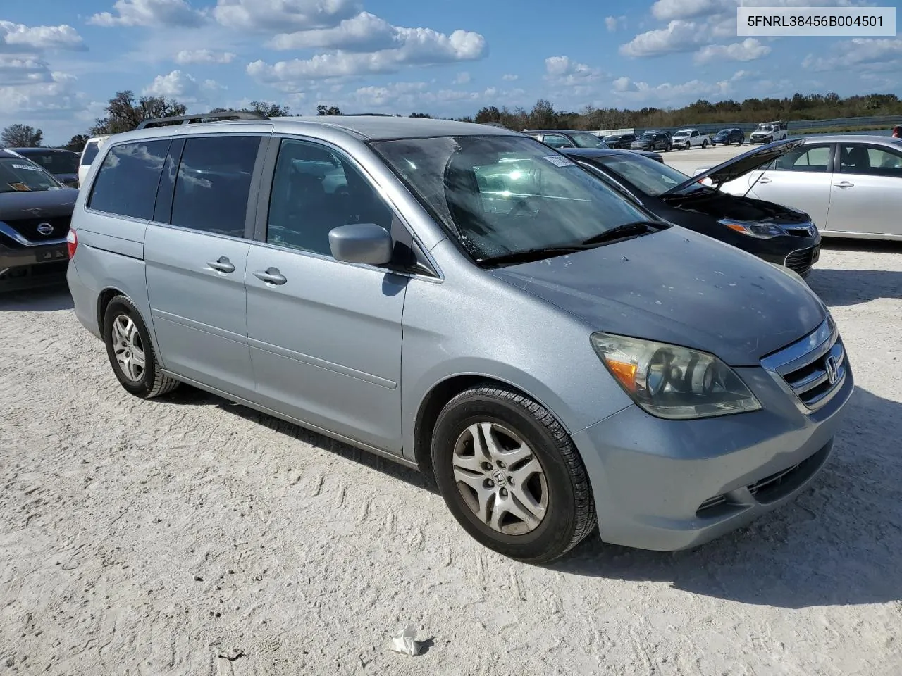 2006 Honda Odyssey Ex VIN: 5FNRL38456B004501 Lot: 77738334