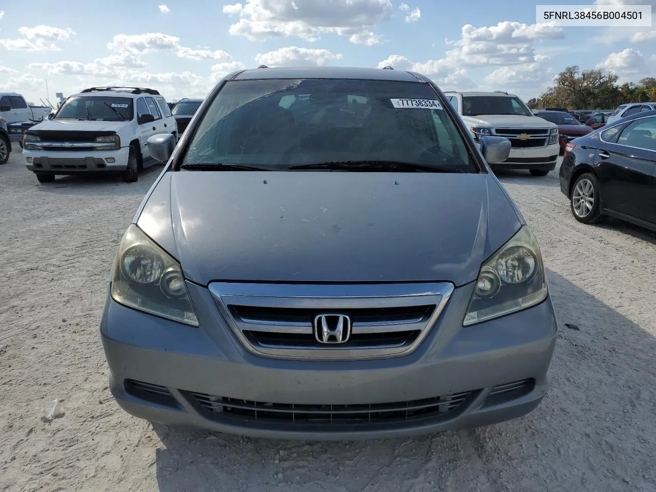 2006 Honda Odyssey Ex VIN: 5FNRL38456B004501 Lot: 77738334