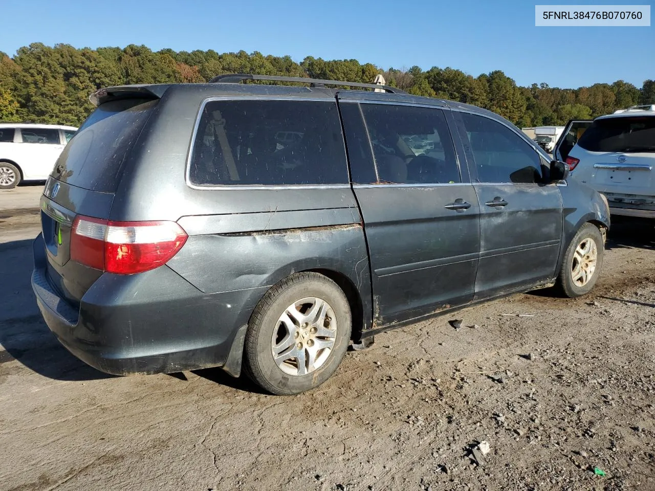 2006 Honda Odyssey Ex VIN: 5FNRL38476B070760 Lot: 77866104