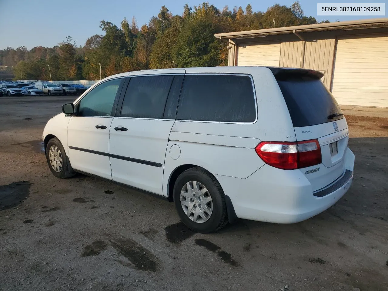 2006 Honda Odyssey Lx VIN: 5FNRL38216B109258 Lot: 78010964