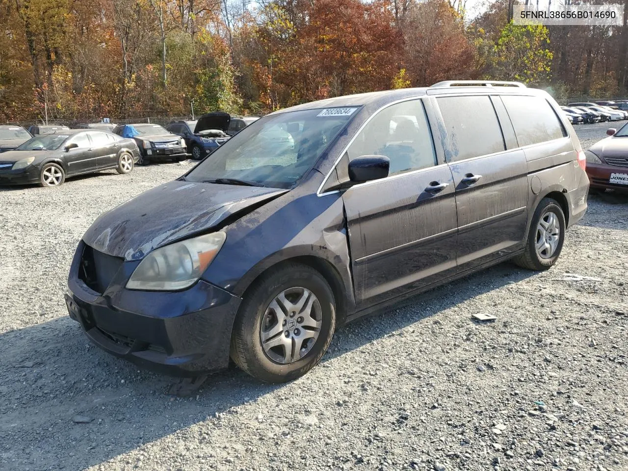 2006 Honda Odyssey Exl VIN: 5FNRL38656B014690 Lot: 78828634