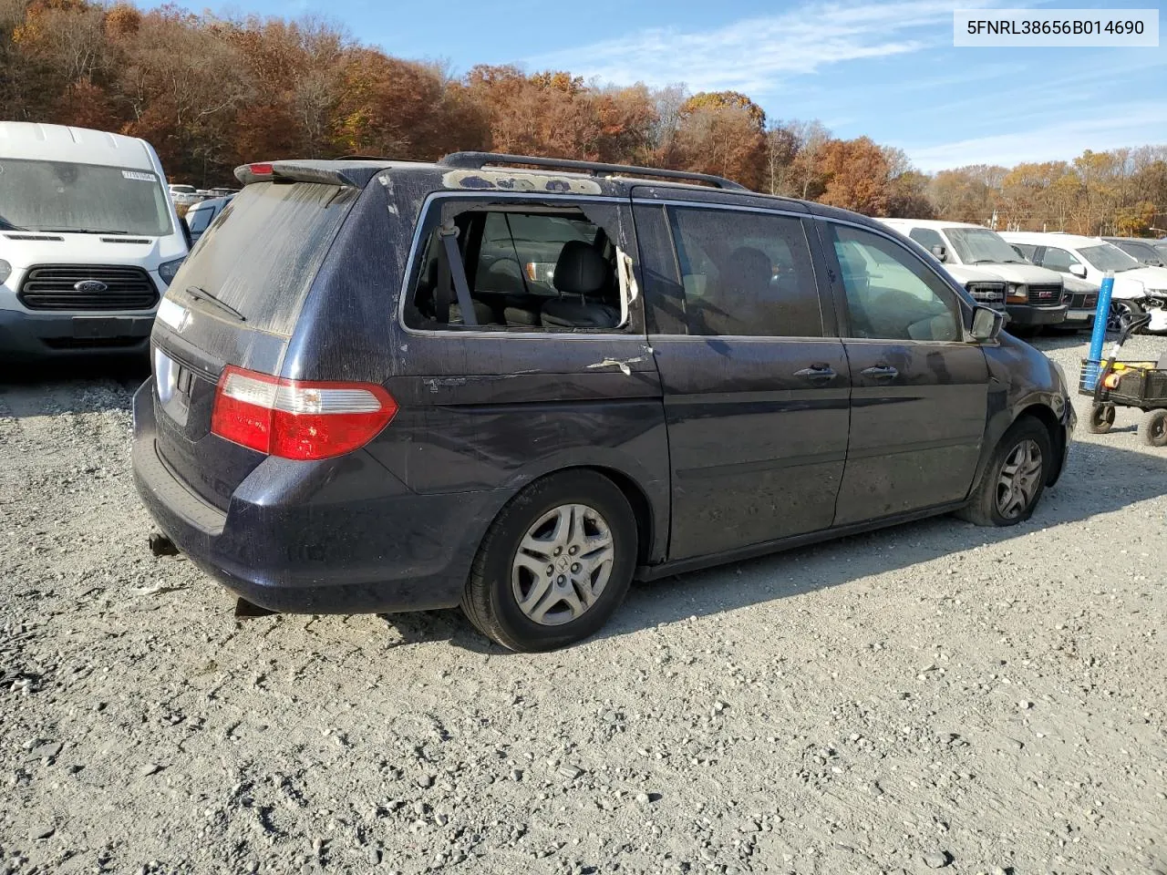 2006 Honda Odyssey Exl VIN: 5FNRL38656B014690 Lot: 78828634