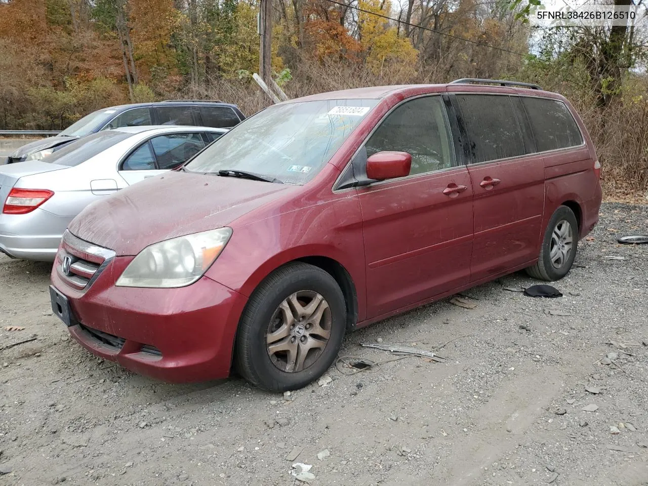 2006 Honda Odyssey Ex VIN: 5FNRL38426B126510 Lot: 78851804