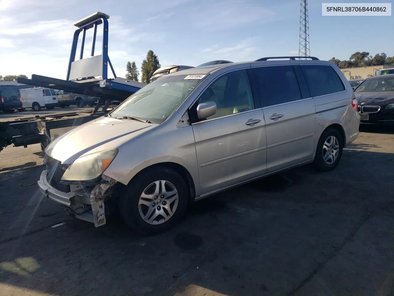 2006 Honda Odyssey Exl VIN: 5FNRL38706B440862 Lot: 79101664