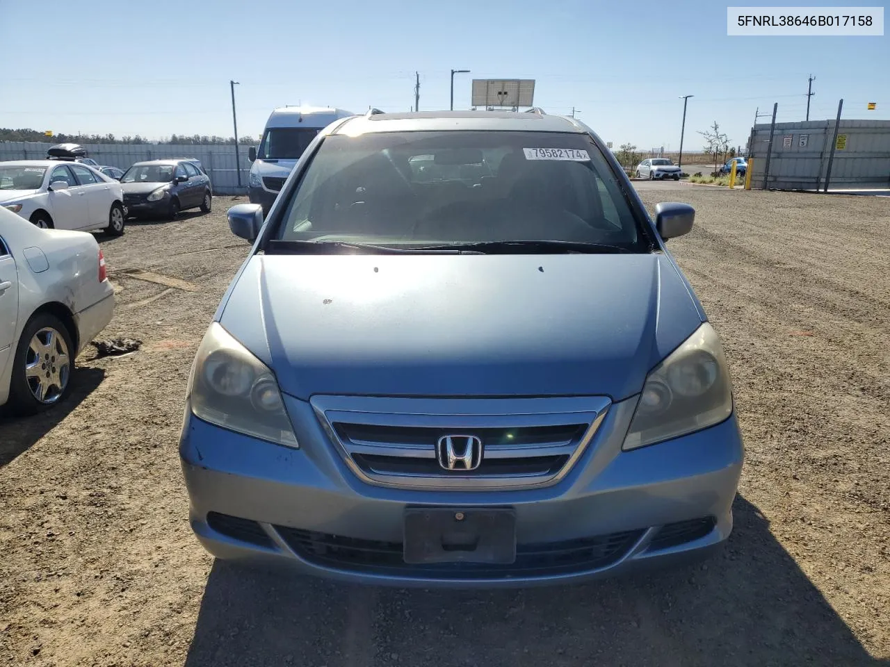 2006 Honda Odyssey Exl VIN: 5FNRL38646B017158 Lot: 79582174