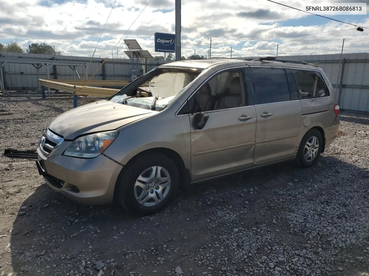 2006 Honda Odyssey Exl VIN: 5FNRL38726B086813 Lot: 79749174