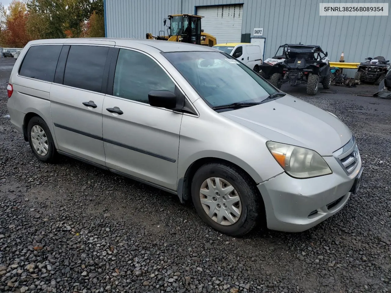 2006 Honda Odyssey Lx VIN: 5FNRL38256B089354 Lot: 80140124