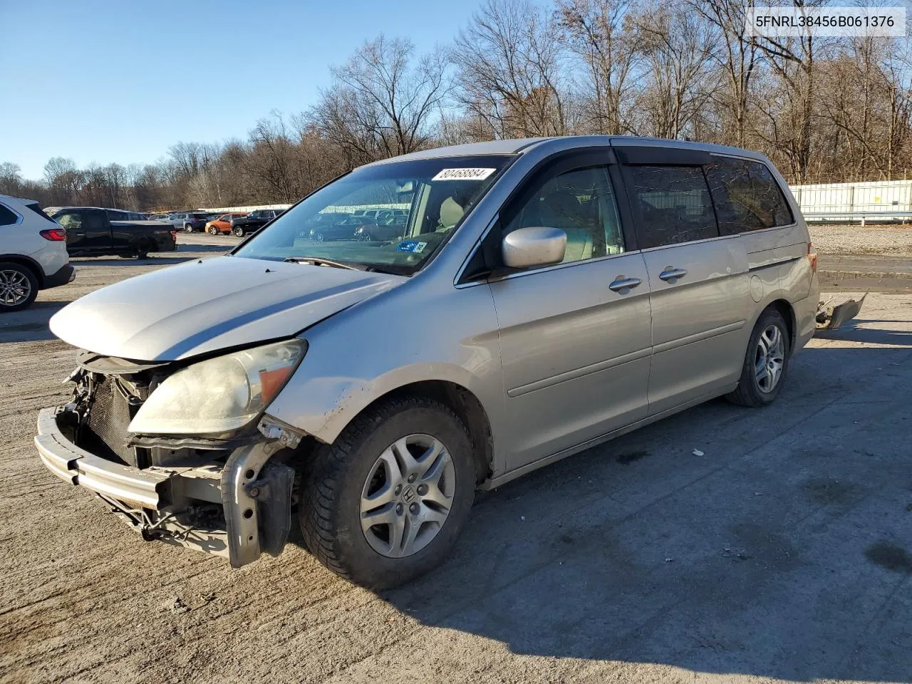 2006 Honda Odyssey Ex VIN: 5FNRL38456B061376 Lot: 80468884