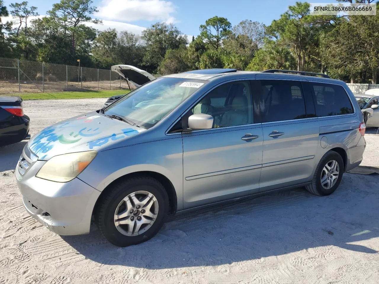 2006 Honda Odyssey Exl VIN: 5FNRL386X6B066669 Lot: 81050994