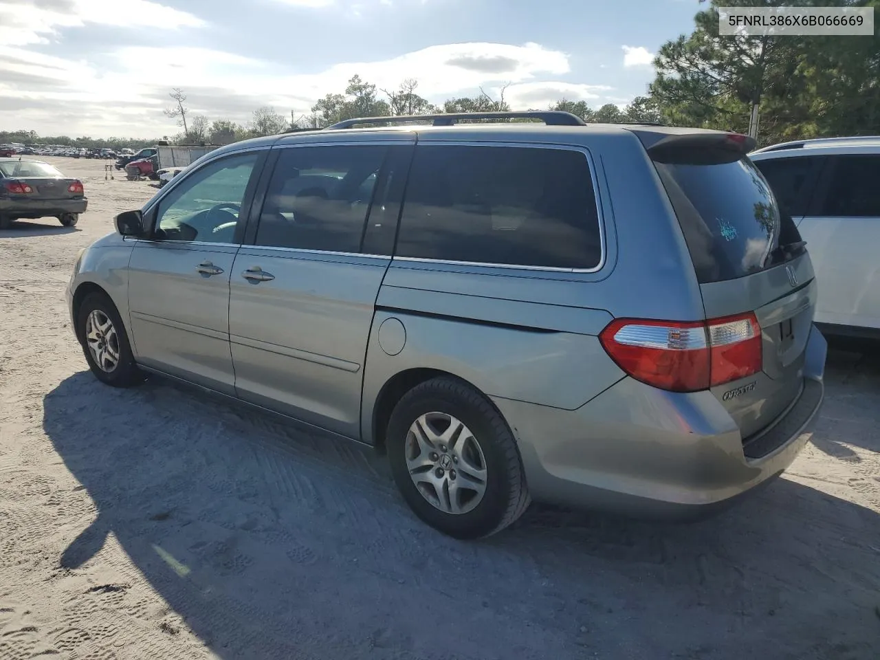 2006 Honda Odyssey Exl VIN: 5FNRL386X6B066669 Lot: 81050994