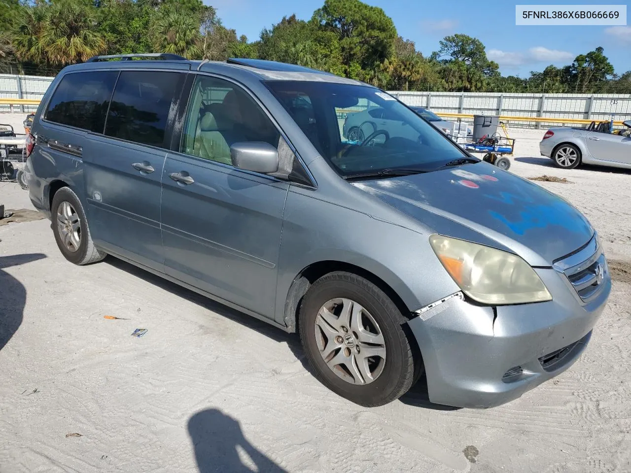 2006 Honda Odyssey Exl VIN: 5FNRL386X6B066669 Lot: 81050994