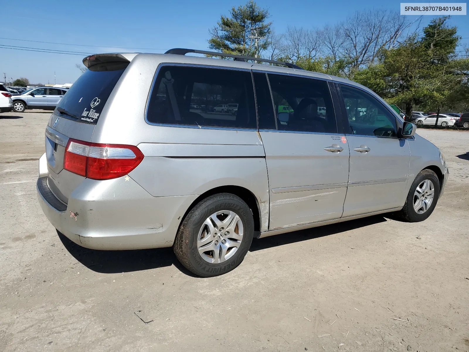 5FNRL38707B401948 2007 Honda Odyssey Exl