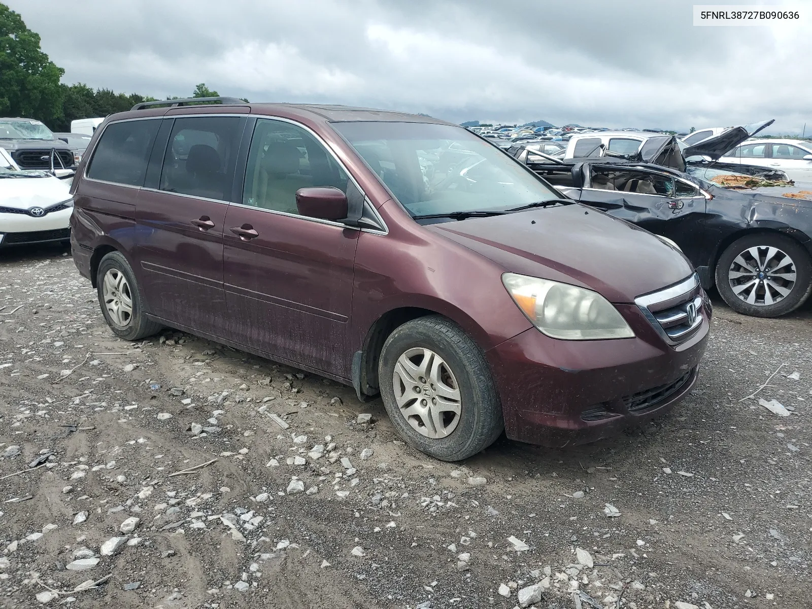 2007 Honda Odyssey Exl VIN: 5FNRL38727B090636 Lot: 54942684