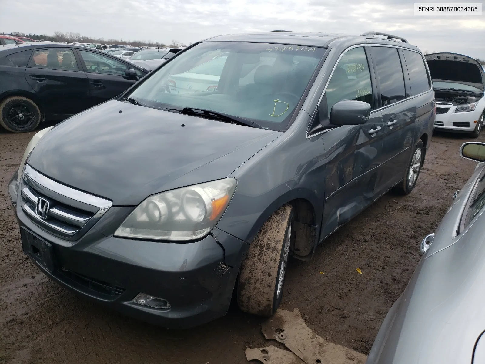 2007 Honda Odyssey Touring VIN: 5FNRL38887B034385 Lot: 55083384