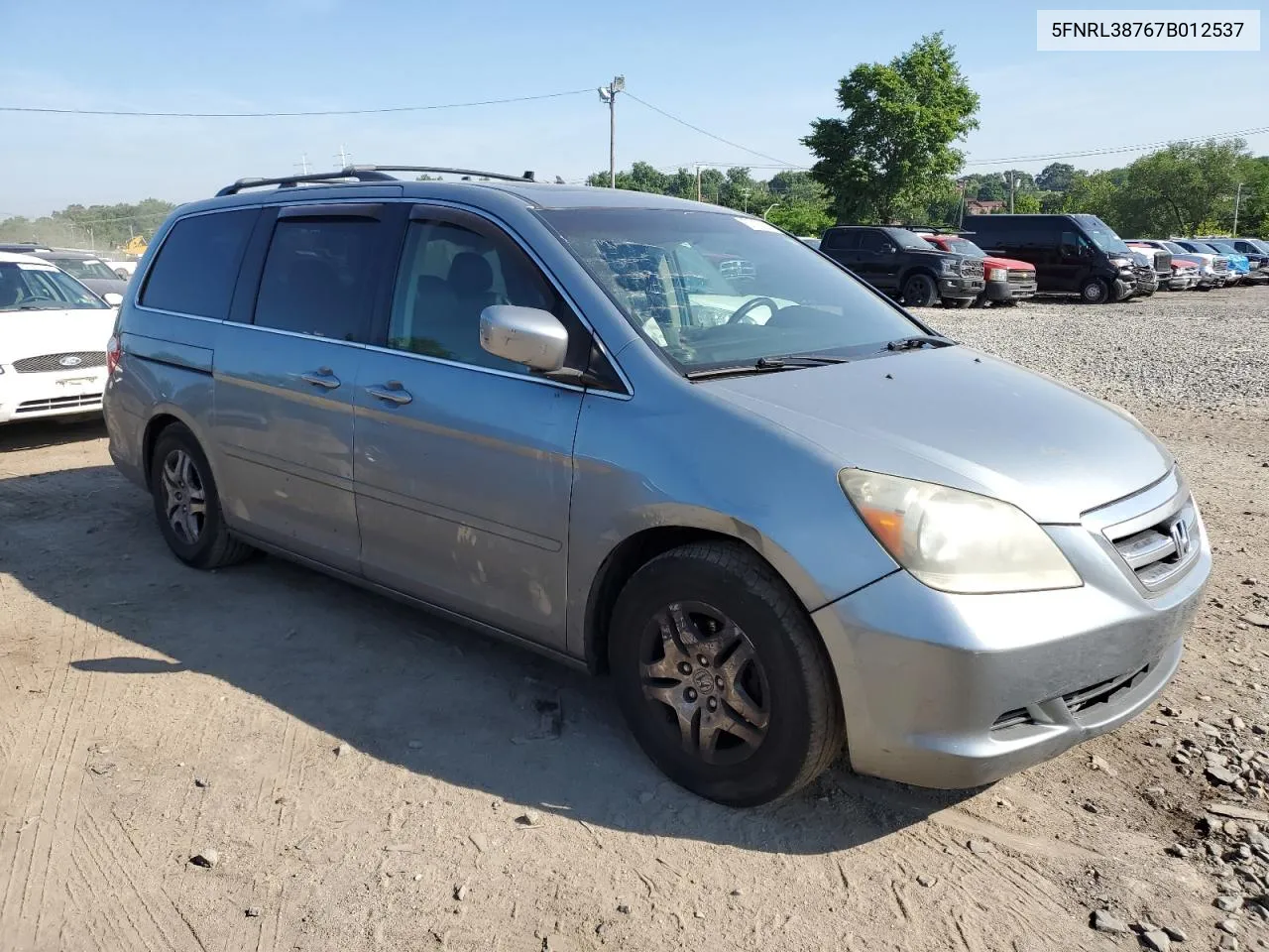 2007 Honda Odyssey Exl VIN: 5FNRL38767B012537 Lot: 57199244