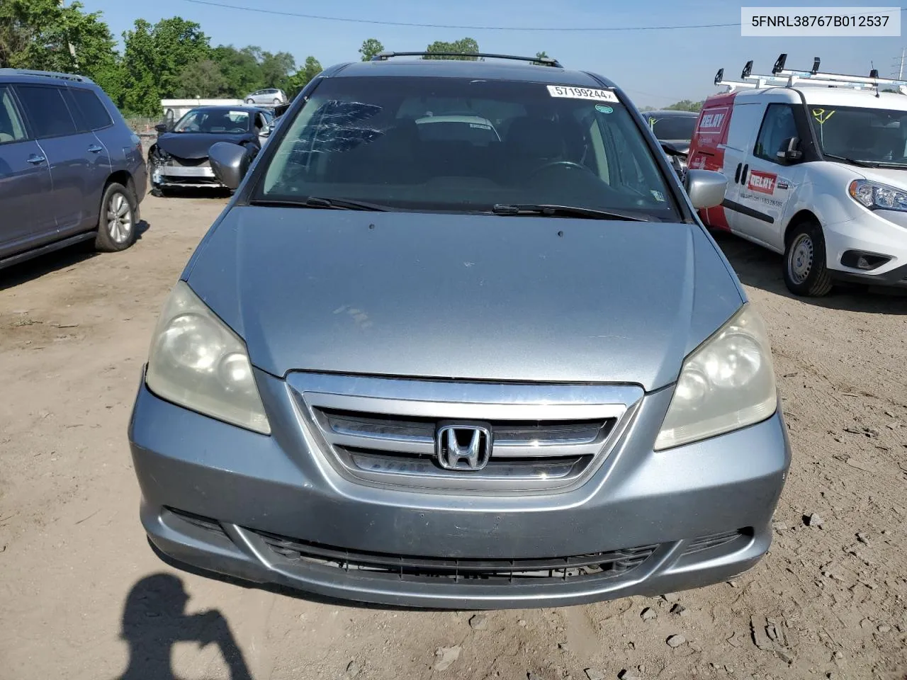 2007 Honda Odyssey Exl VIN: 5FNRL38767B012537 Lot: 57199244