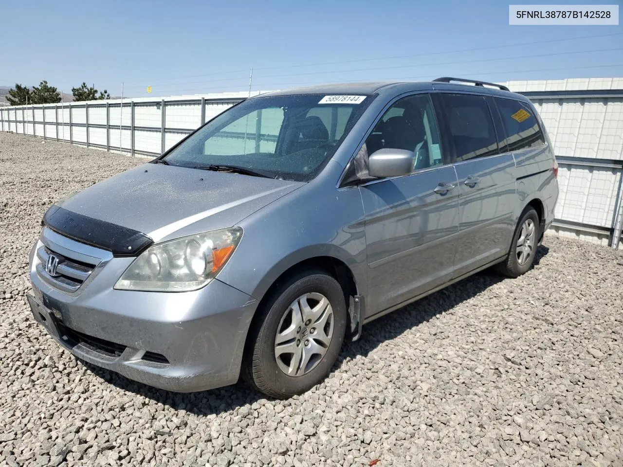 2007 Honda Odyssey Exl VIN: 5FNRL38787B142528 Lot: 58978144