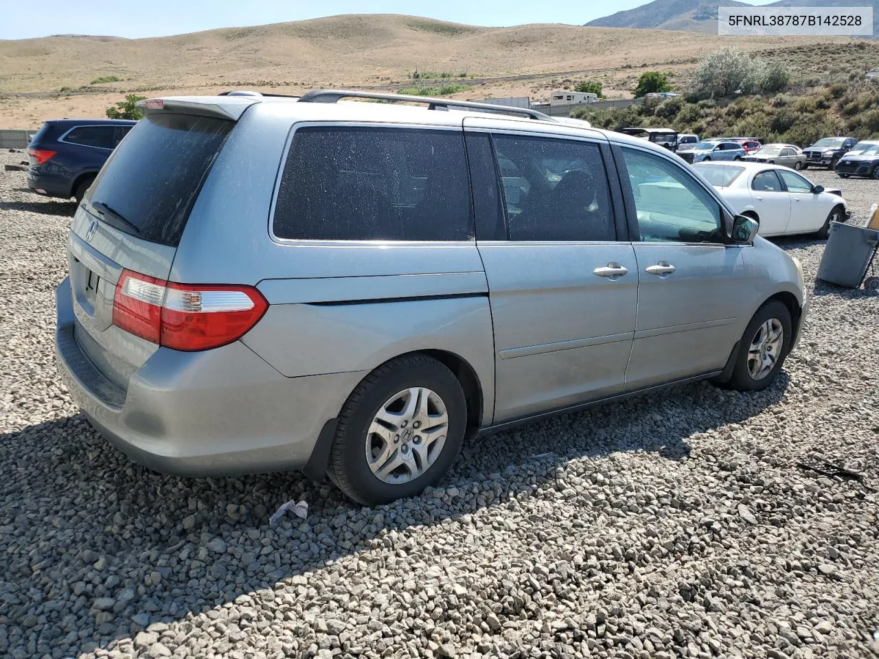 2007 Honda Odyssey Exl VIN: 5FNRL38787B142528 Lot: 58978144