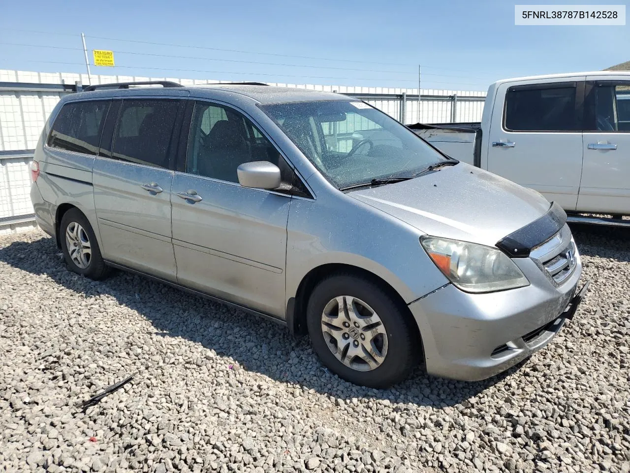 2007 Honda Odyssey Exl VIN: 5FNRL38787B142528 Lot: 58978144