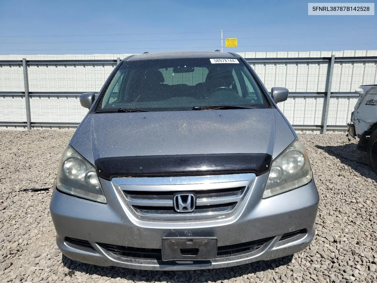 2007 Honda Odyssey Exl VIN: 5FNRL38787B142528 Lot: 58978144