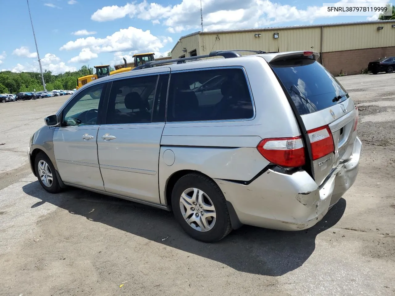 2007 Honda Odyssey Exl VIN: 5FNRL38797B119999 Lot: 60962554