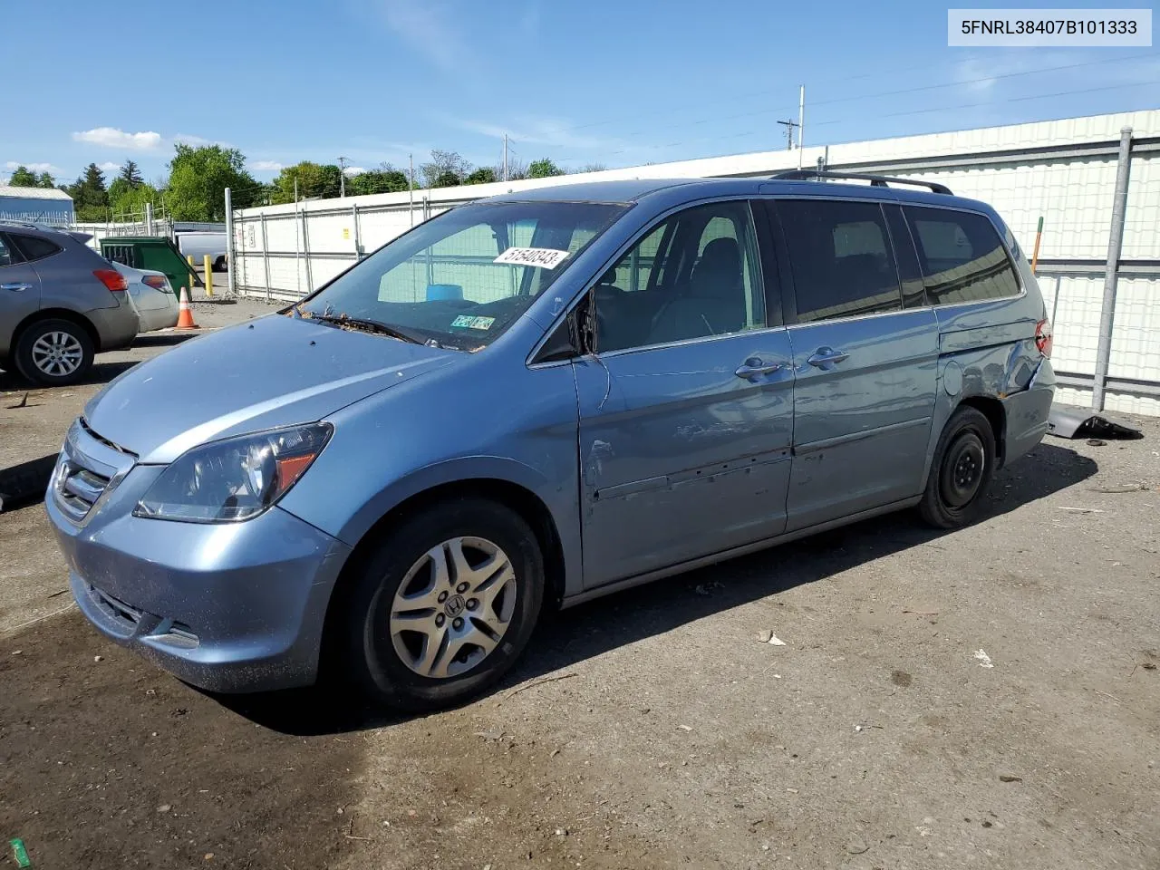 2007 Honda Odyssey Ex VIN: 5FNRL38407B101333 Lot: 61395024