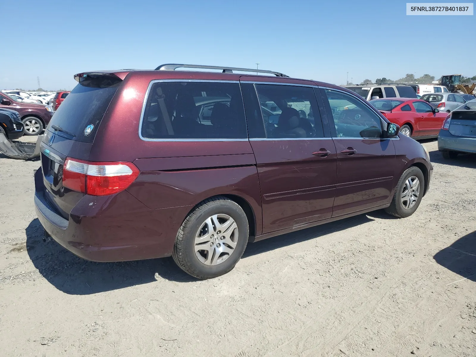 2007 Honda Odyssey Exl VIN: 5FNRL38727B401837 Lot: 62448094