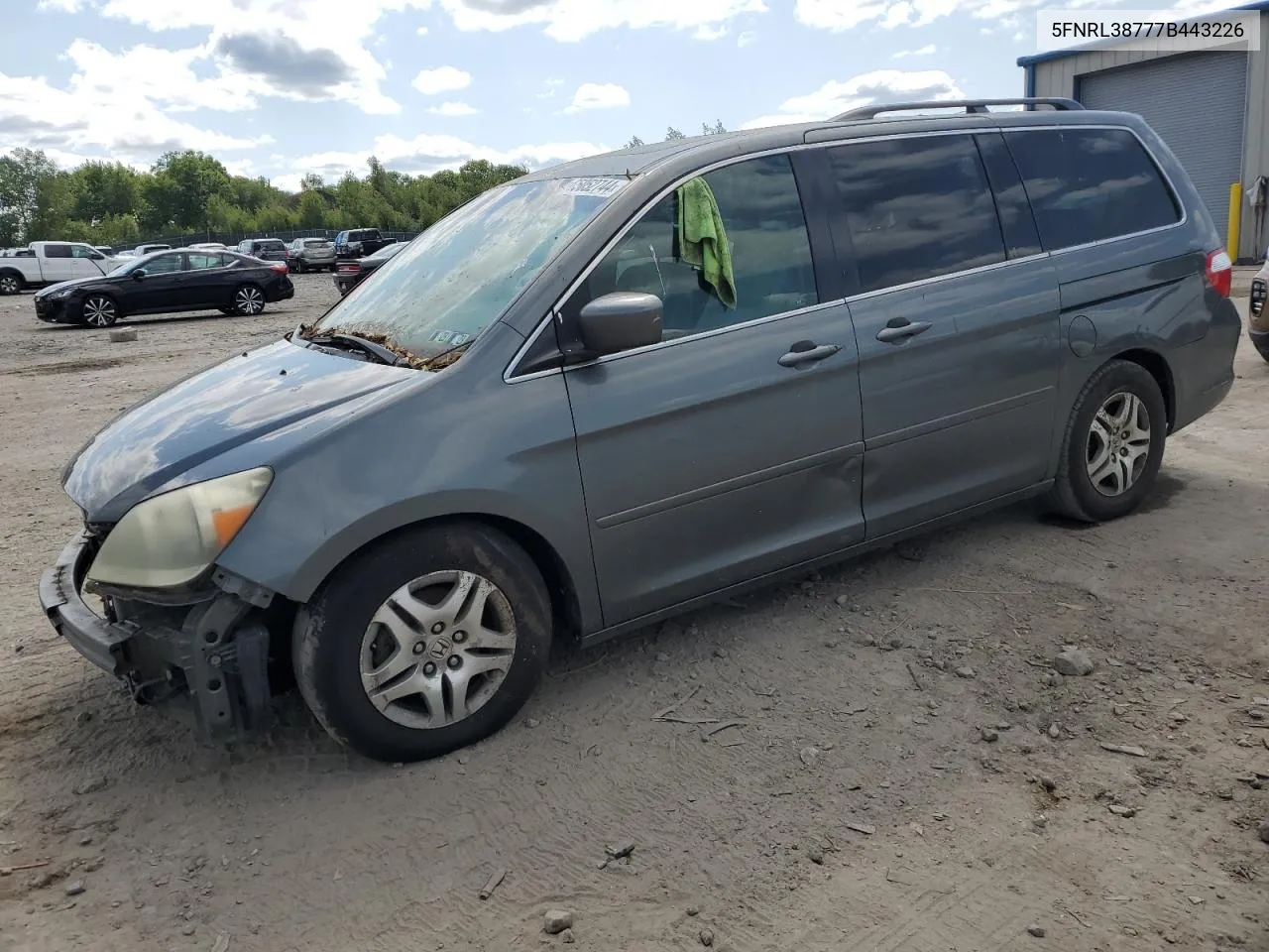 2007 Honda Odyssey Exl VIN: 5FNRL38777B443226 Lot: 65052744