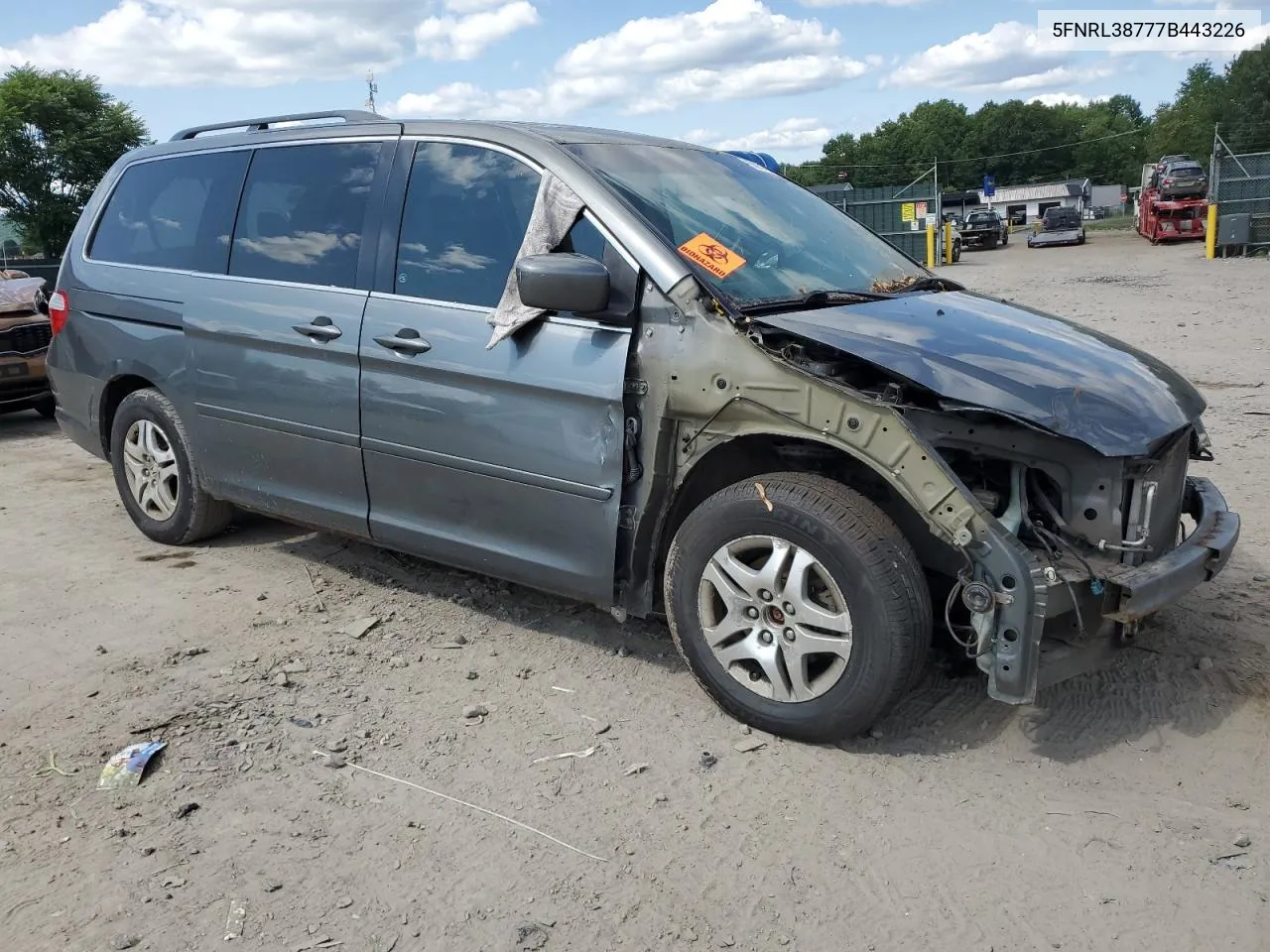 2007 Honda Odyssey Exl VIN: 5FNRL38777B443226 Lot: 65052744