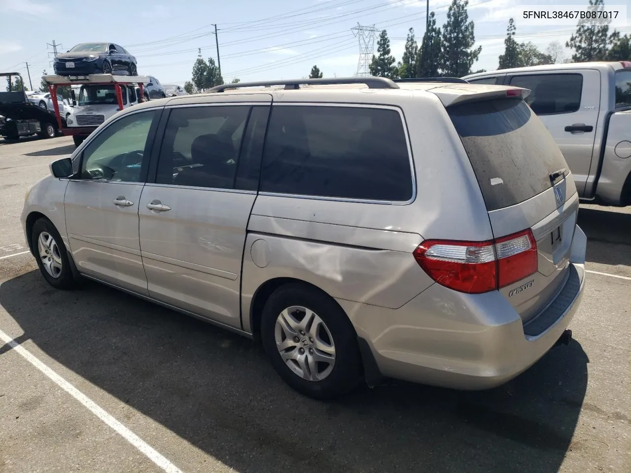 2007 Honda Odyssey Ex VIN: 5FNRL38467B087017 Lot: 65501814