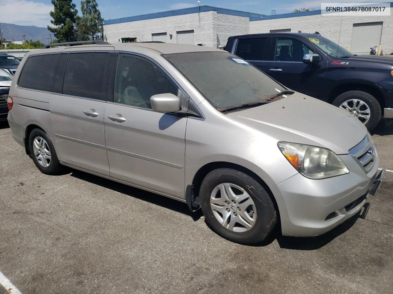 2007 Honda Odyssey Ex VIN: 5FNRL38467B087017 Lot: 65501814