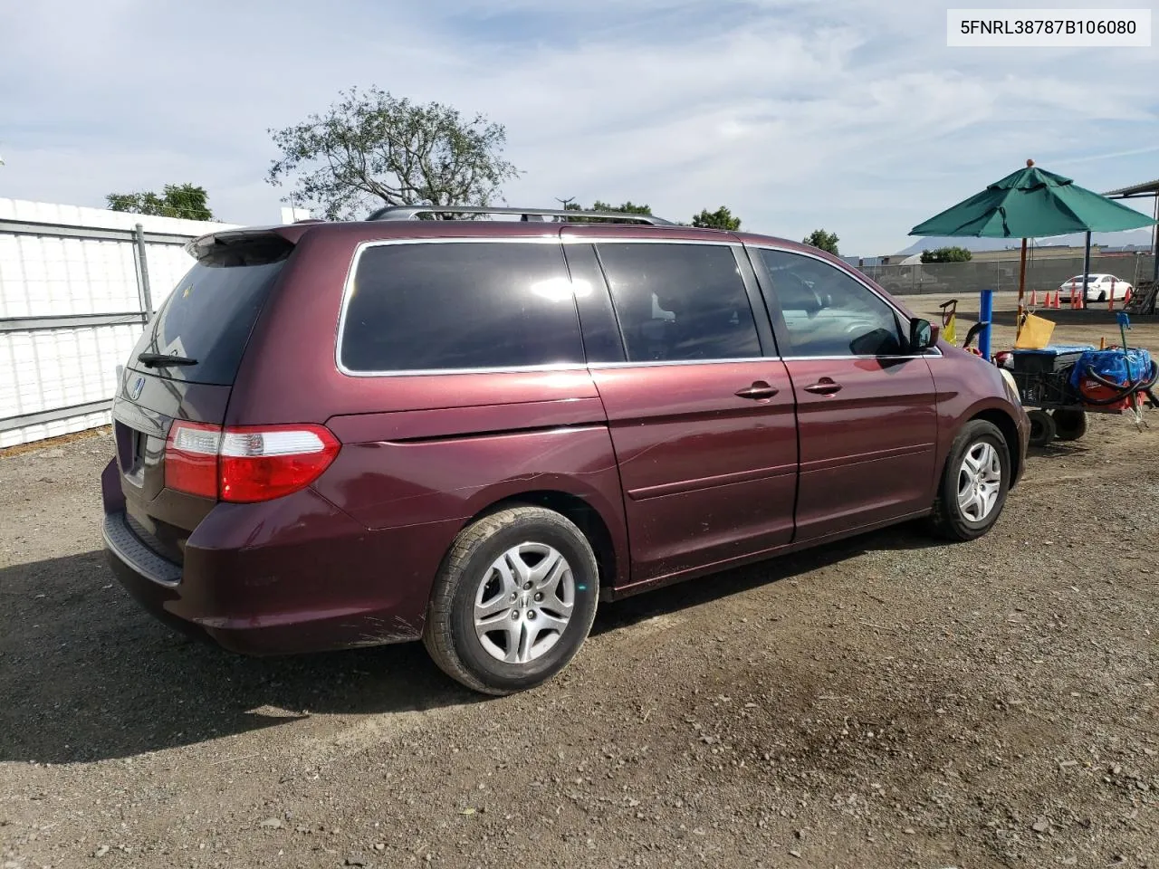 2007 Honda Odyssey Exl VIN: 5FNRL38787B106080 Lot: 65761064