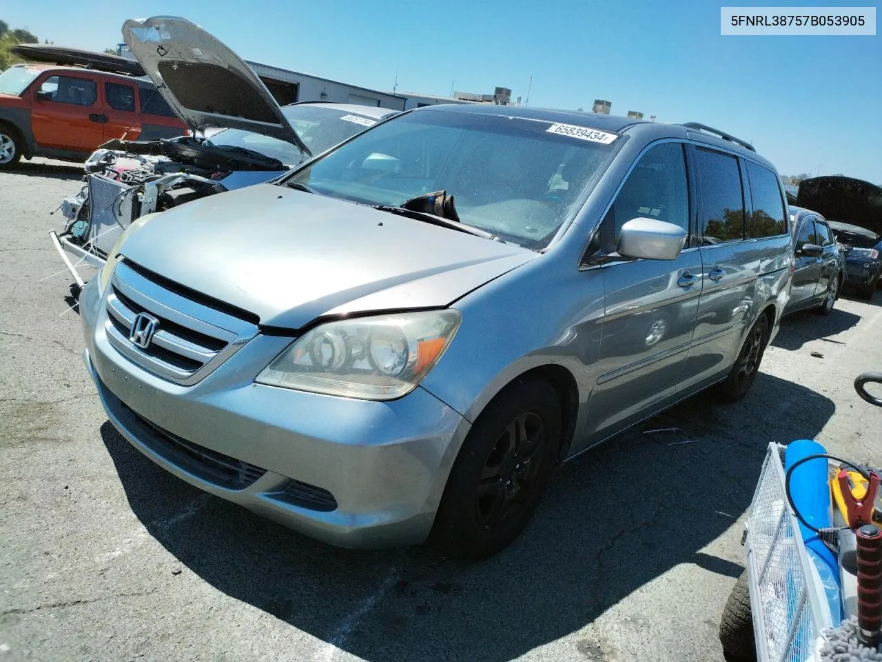 2007 Honda Odyssey Exl VIN: 5FNRL38757B053905 Lot: 65839434