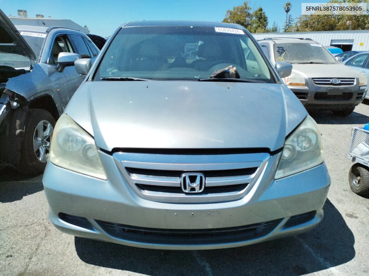 2007 Honda Odyssey Exl VIN: 5FNRL38757B053905 Lot: 65839434